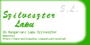 szilveszter lapu business card